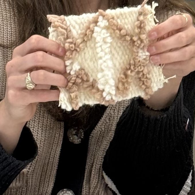 Finished woven textile square